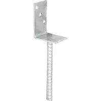 Alberts 215002 L-paalhouder | met betonanker van wapeningsstaal | thermisch verzinkt | breedte 80 mm | lengte van wapeningsstaal 200 mm | set van 4