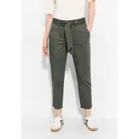 Cecil Dames Papertouch broek met riem in Groen, Gr: XL