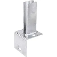 Alberts 685690 paalhouder voor omheiningspalen op L-randstenen | om op te schroeven | thermisch verzinkt | plaat 94 x 100 mm | voor palen 60 x 40 mm