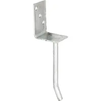 Alberts 215019 L-paalhouder | met betonanker van rondstaal | thermisch verzinkt | breedte 80 mm | lengte van wapeningsstaal 200 mm | set van 4