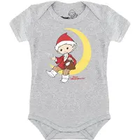Logoshirt Rompertje/body geel / grijs / vuurrood / wit