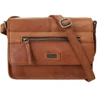 Spikes & Sparrow Spikes en Sparrow Crossbody Schoudertas met Overslag Brandy