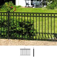 Alberts Metalen hek Circle Hoogte: 100 en 120 cm, breedte: 200 cm, om in beton te verankeren