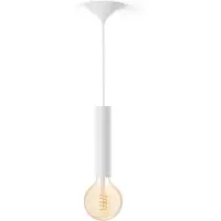Philips Bundel: Witte Large Pendellamp Koord - 3d Geprint Voor Filamentlampen + Warm Tot Koelwit Licht G125 Globe Filamentlamp
