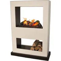 Xaralyn Waterdamphaard - Lasize BW - wit hout - met afstandsbediening - Opti-Myst elektrische sfeerhaard - doorkijkhaard - room divider