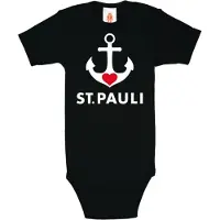 Logoshirt Rompertje/body 'St. Pauli-Print' rood / zwart / wit