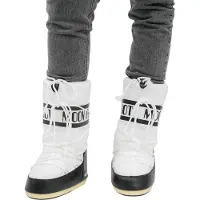 Moon Boot Dames Icon Nylon Laarzen zwart, wit (35/38), Plat, Geen, Casual, Sneeuw 80D1400440
