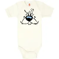 Logoshirt Rompertje/body blauw / zwart / wit