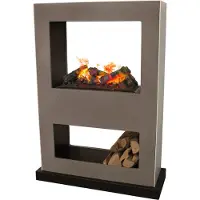 Xaralyn Waterdamphaard - Lasize EB - betonlook - met afstandsbediening - Opti-Myst elektrische sfeerhaard - doorkijkhaard - room divider
