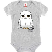 Logoshirt Rompertje/body 'Harry Potter - Hedwig' grijs