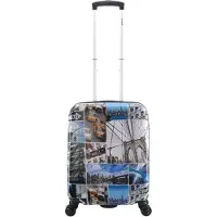 Saxoline Handbagage Harde Koffer / Trolley / Reiskoffer - 55cm (Small) - Brooklyn Print - Bedrukt / Small