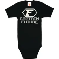 Logoshirt Rompertje/body 'Captain Future' beige / zwart