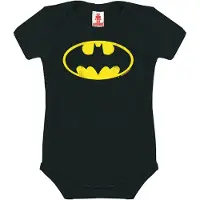 Logoshirt Rompertje/body 'DC Batman-Logo' geel / zwart