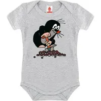 Logoshirt Rompertje/body 'Der kleine Maulwurf' grijs