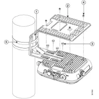 Cisco - Montageset voor draadloze access points (horizontaal) - Geschikt voor montage op een paal, ook geschikt voor wandmontage - voor Catalyst 9124AXI