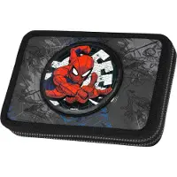 MCNEILL Spider-Man, zachte pennenhouder, zwart, blauw, grijs, rood, met afbeelding, jongen, met rits, voor kinderen