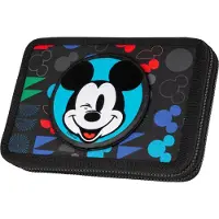 CoolPack Mickey Mouse, zachte pennenhouder, zwart, meerkleurig, met afbeelding, voor jongens/meisjes, met rits, kinderproduct