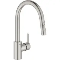 GROHE Feel 1-gats keukenkraan met hoge uitloop met uittrekbare dual spray supersteel