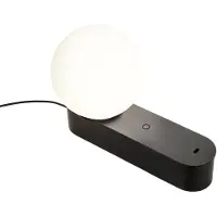 LEDS-C4 LED-tafellamp Perlina, dimbaar, zwart, Woon-/ Eetkamer, metaal, Modern, LED tafellamp