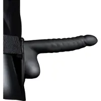 Ouch! by Shots Ribbed Hollow Strap-On with Balls - 8 / 21 cm