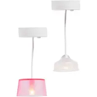 Lundby hanglampen set wit roze - poppenhuis verlichting accessoires.