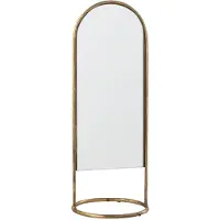 J-Line spiegel op voet daisy ijzer/glas goud 16.5x16.5x45cm