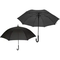 Discountershop Paraplu Zwart 2 Stuks - Automatisch paraplu's Voordeel set - Regenparaplu Handvat met Krul - Luxe Regen paraplu ⌀ 111