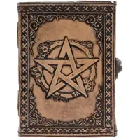 Awgifts Boutique Trukado - Pentagram Esoterisch Leren Notitieboek - (lxbxd) ca. 17,5cm x 12,5cm x 3cm - Pentacle notitieboek