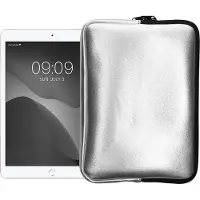 Kwmobile universele tablet hoes - Stevige stijlvolle hoes voor tablets - Neopreen tablet sleeve - Compatibel met 9,7"-11" Tablet - zilver