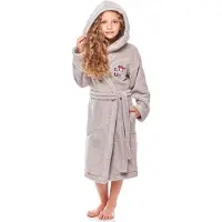 L&L Kinderen Badjas met Capuchon - Wasmachine bestendig - Polyester - LL-Ila - Opal (LL-006) - 110-116