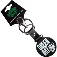 Green Day - Stacked Logo & Grenade Circle Sleutelhanger - Zwart