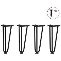 vidaXL Haarnadelpoten voor Salontafel 4 st 30 cm massief staal zwart