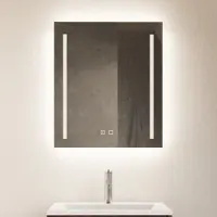 Gliss Design Spiegel Verticaal Led Standaard Dubbele LED Verlichting Met Spiegelverwarming 60cm