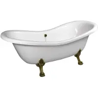 Polysan Charleston Vrijstaand bad 188x83x69cm, bronzen poten, wit