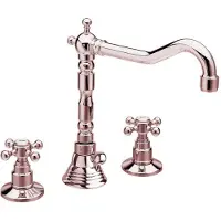 Sapho Wastafelmengkraan retro 3-gats antea 2-knop uitloop gebogen 17.5 cm rose goud