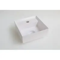 Ink Fontein Vice Polystone Met Kraangat Incl Verzonken Open Plug 27x27x9 cm Glans Wit
