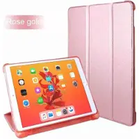 Ntech Hoes geschikt voor Apple iPad (2019 / 2020) 10.2 /Air 10.5 (2019) Smart hoes Tri-Fold met Pencil Houder - Rosegoud