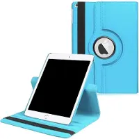 Ntech Hoes geschikt voor iPad 2021 / 2020 / 2019 (9e/8e/7e Generatie / 10.2 inch) - 360° draaibare Bookcase - Lichtblauw