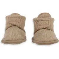 Green Cell baby slofjes fleece beige Effen - maat 12-18 mnd