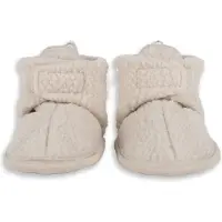Lodger baby slofjes fleece ecru Effen - maat 6-12 mnd