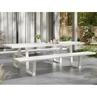 Mobistoxx - Ronde picknicktafel VICENZA - 240 cm - 8 Personen - aluminium wit
