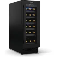 Klarstein Vinovilla 18 Uno Wijnkoelkast inbouw - 18 flessen, 1 zone, 5-18 °C, LED-touch, Stil 38 dB, Matzwart, Verlicht, Wijnkoelkast voor inbouw
