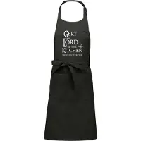 Kariban mijncadeautje - Luxe - Keuken - Kook - Barbecueschort - BBQ schort - The Lord of the Kitchen - The return of the Chef - Met voornaam - chique grijs