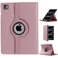 Ntech Hoes geschikt voor iPad Pro 11 inch M5 2025/M4 2024 hoes Rose Goud - iPad pro 2025 hoes M5 hoes 360° draaibare Bookcase