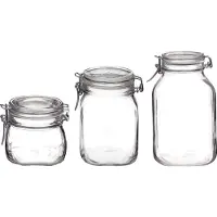 Rocco Bormioli - Fido - Weckpot set - Set van 3 - 0,5 L, 1 L & 1,5 L - Glas - Weckpotten
