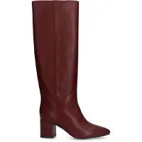 Manfield Bordeaux rode hoge leren laarzen met hak | Maat 39
