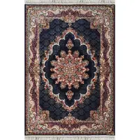 Muratap Isfahan oosters vloerkleed nain laagpolig klassiek vintage tapijt / navy / multi- 250x350 cm