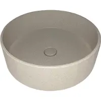 Sanimex Opbouw wastafel crystal beton rond terrazzo creme