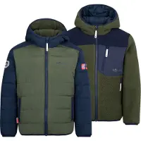 TROLLKIDS - Kid's Sandvika Turnover Jacket - Fleecevest 128, olijfgroen/blauw