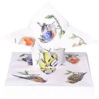 Ambiente Tafel diner servetten - Tuinvogels thema - 40x stuks - 33 x 33 cm - Lente/zomer/vogels
